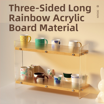 Stolný organizér na poháre a kozmetiku, 2-poschodový, akryl, jednoduchý a moderný dizajn, multifunkčný