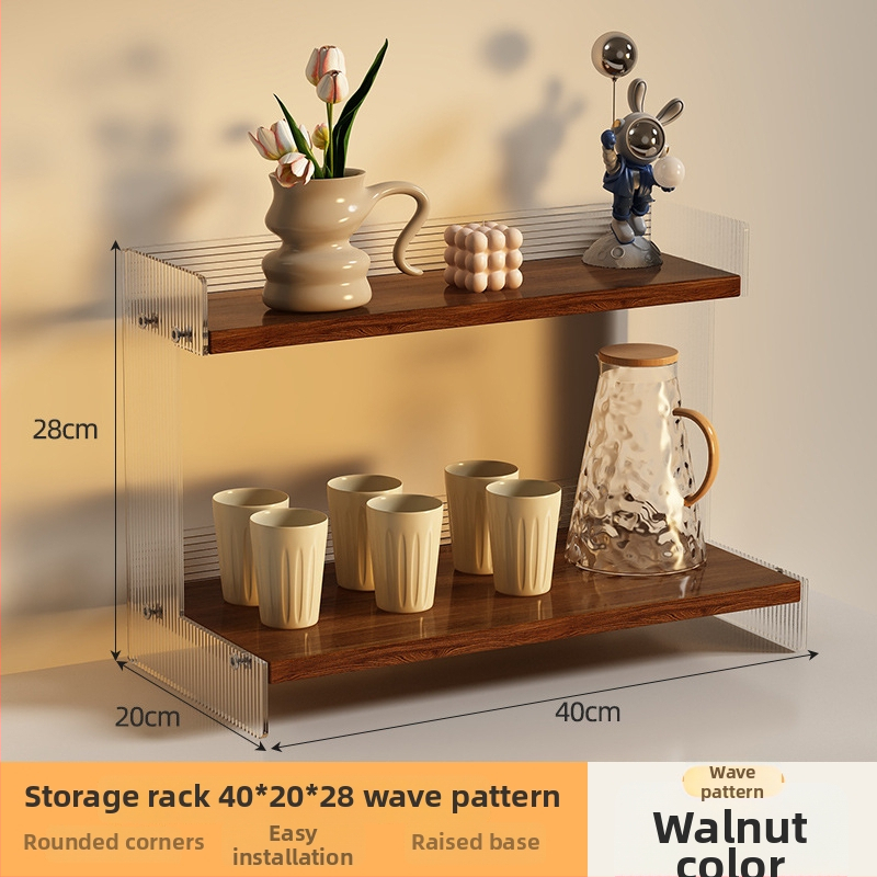 Stolný organizér na poháre a kozmetiku, 2-poschodový, akryl, jednoduchý a moderný dizajn, multifunkčný