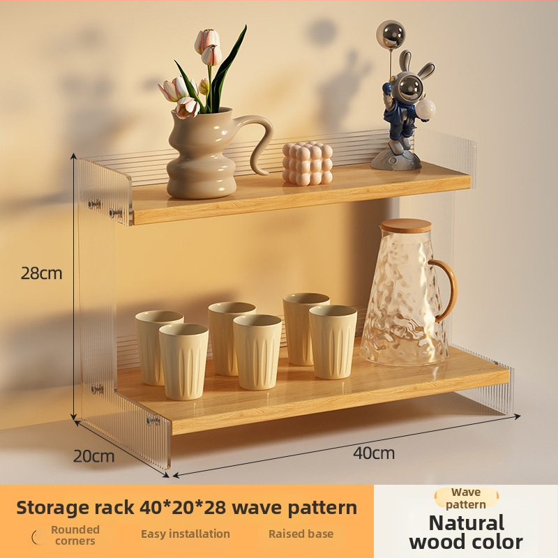 Stolný organizér na poháre a kozmetiku, 2-poschodový, akryl, jednoduchý a moderný dizajn, multifunkčný