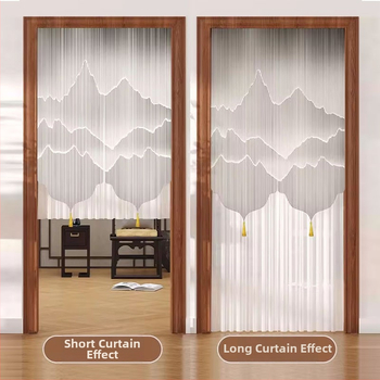 Dverový záves s čipkou, proti komárom, súkromie pre obývaciu izbu a spálňu – polyester, kvetinový vzor, moderný minimalistický štýl, jar 2025