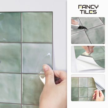 Fanfei Κουζίνα 3D αυτοκόλλητα τοίχου με πλακίδια, ανθεκτικά σε λιπαρές ουσίες και νερό, αυτοκόλλητη διακόσμηση για μπάνιο και κουζίνα, με πλέγμα μοτίβο, σετ 5 τεμαχίων