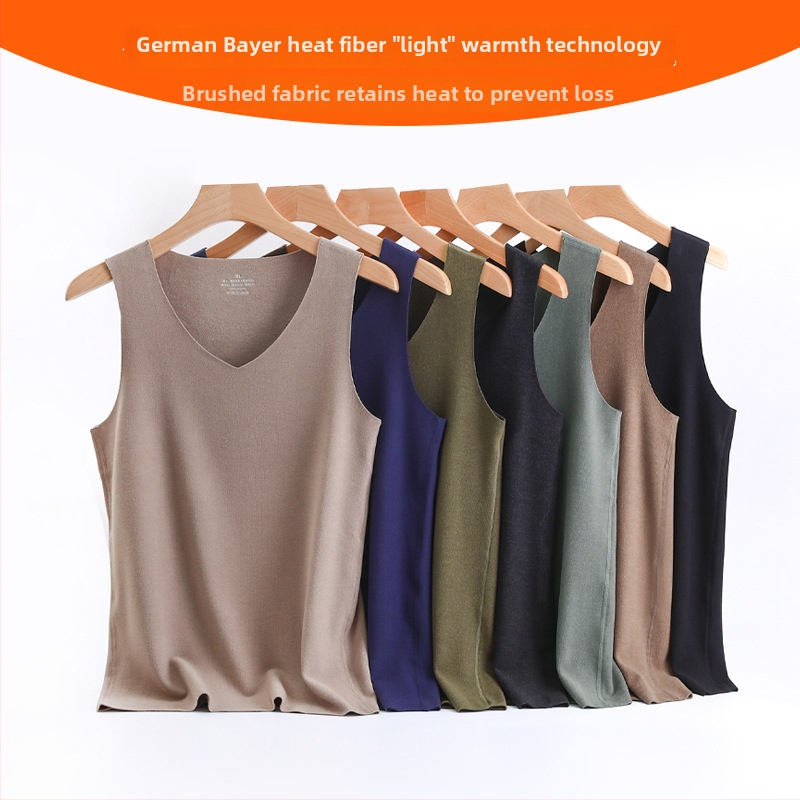 De Velvet bavlnená teplá vesta s V-krkom, jednovrstvá, mimoriadne hrubá látka