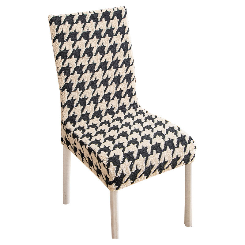 Povlak na stoličku z ovčej vlny, moderný minimalistický štýl, vzor Houndstooth, odolný voči opotrebeniu (Materiál: ovčia vlna; Štýl: moderný minimalistický; Vzor: Houndstooth; Funkcia: Odolný voči opotrebeniu)