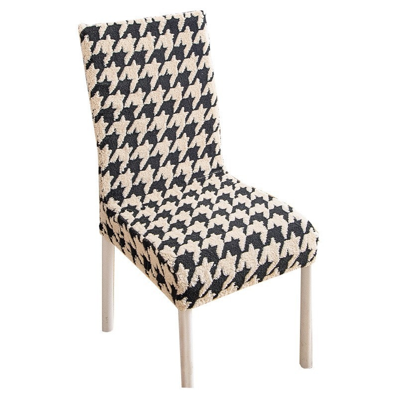 Povlak na stoličku z ovčej vlny, moderný minimalistický štýl, vzor Houndstooth, odolný voči opotrebeniu (Materiál: ovčia vlna; Štýl: moderný minimalistický; Vzor: Houndstooth; Funkcia: Odolný voči opotrebeniu)