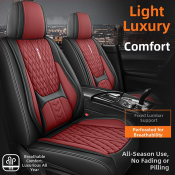 Kožený set poťahov sedadiel pre auto, päťmiestny, s 3D bedrovou oporou, univerzálne pre všetky ročné obdobia