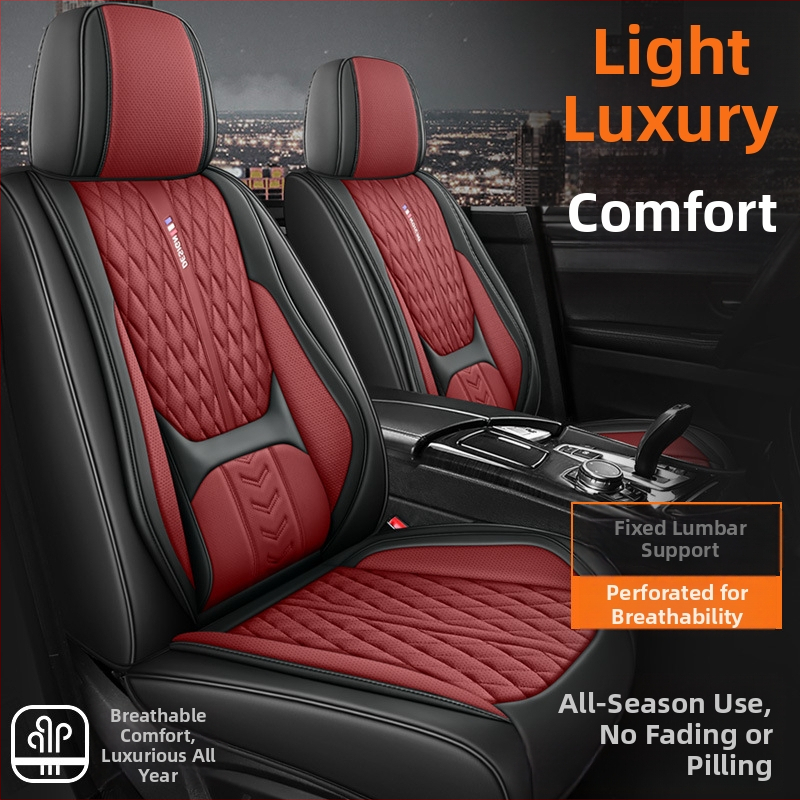 Kožený set poťahov sedadiel pre auto, päťmiestny, s 3D bedrovou oporou, univerzálne pre všetky ročné obdobia