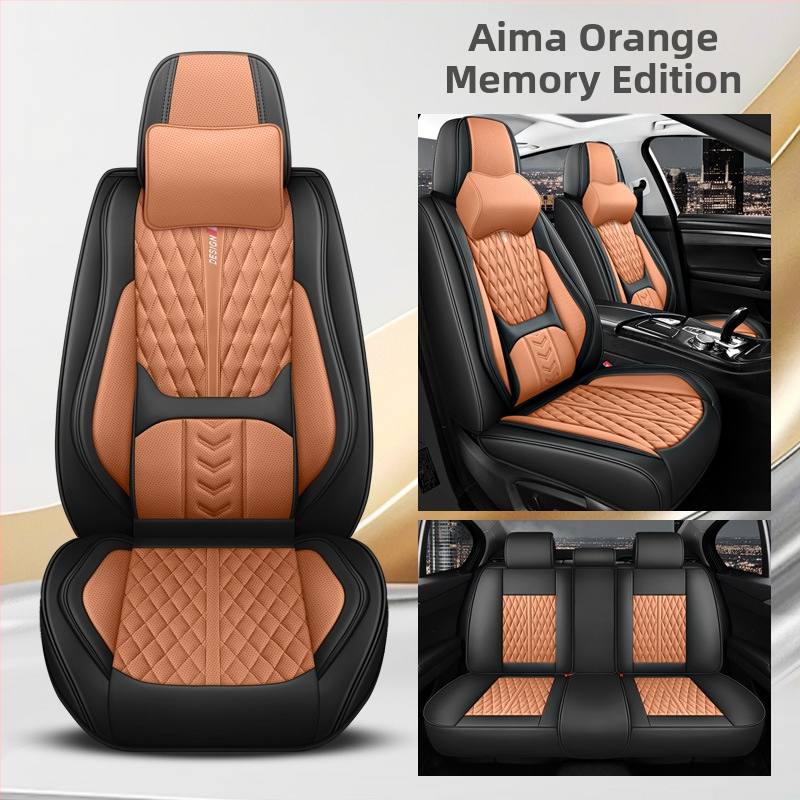 Kožený set poťahov sedadiel pre auto, päťmiestny, s 3D bedrovou oporou, univerzálne pre všetky ročné obdobia