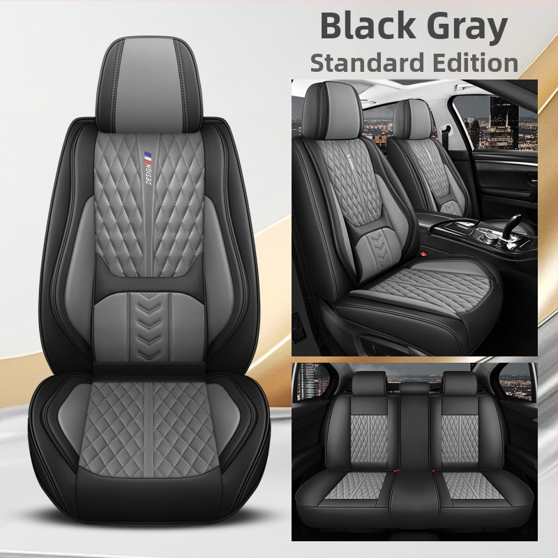 Kožený set poťahov sedadiel pre auto, päťmiestny, s 3D bedrovou oporou, univerzálne pre všetky ročné obdobia