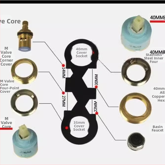 Špeciálny kľúč pre jadro ventilu kohúta – montáž a demontáž miešacieho ventilu, údržba sprchy (Materiál: 100; Značka: Ming Tong; Počet kusov: 1)