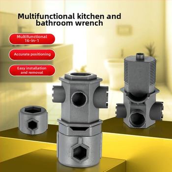 Kuchynský a kúpeľňový multifunkčný kľúč na demontáž a inštaláciu aerátora kohútika, vnútorného jadra ventilu, plastová konštrukcia, moderný minimalistický dizajn