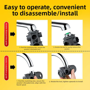 Kuchynský a kúpeľňový multifunkčný kľúč na demontáž a inštaláciu aerátora kohútika, vnútorného jadra ventilu, plastová konštrukcia, moderný minimalistický dizajn