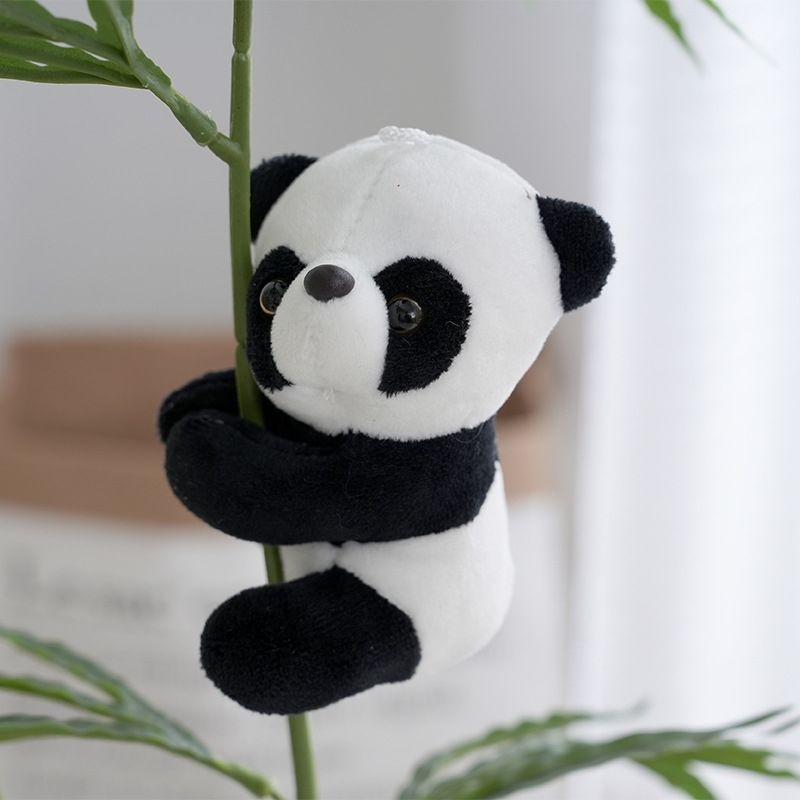 Panda klipszes plüss játék – kristályosan puha plüss, PP pamut töltés, 14+ éveseknek, asztali dekoráció
