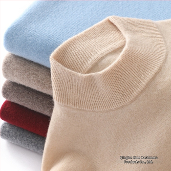 Pánsky sveter z 100% vlny, polovične vysoký golier, dlhé rukávy, priliehavý strih, zima