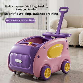 Päťfunkčný detský push walker: prechádzka, ťahač, traktor, skladovacie auto a jazdný režim; z plastu; vhodný pre vek 0–3 rokov