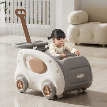 Päťfunkčný detský push walker: prechádzka, ťahač, traktor, skladovacie auto a jazdný režim; z plastu; vhodný pre vek 0–3 rokov