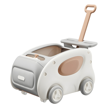 Päťfunkčný detský push walker: prechádzka, ťahač, traktor, skladovacie auto a jazdný režim; z plastu; vhodný pre vek 0–3 rokov