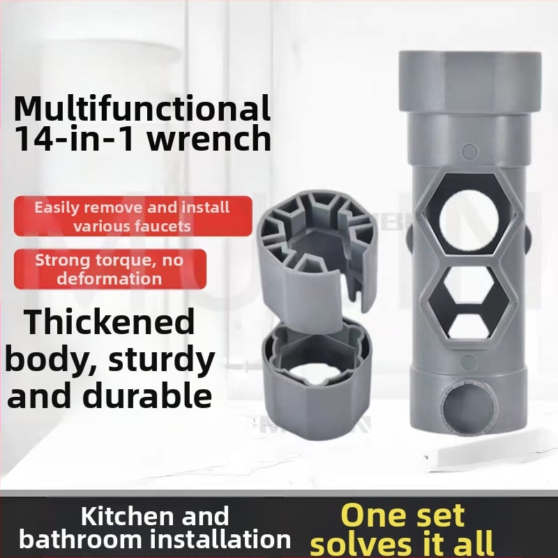 16-in-1 kuchynský a kúpeľňový kľúč — ABS materiál, nástroj na demontáž a inštaláciu jadra ventilu, viacúčelová údržba