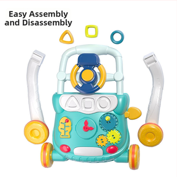 Chodítko pre batoľatá s dizajnom proti prevráteniu, viacfunkčné ručne poháňané chodítko pre vek 0–3 roky, plastová konštrukcia, hudobný prvok