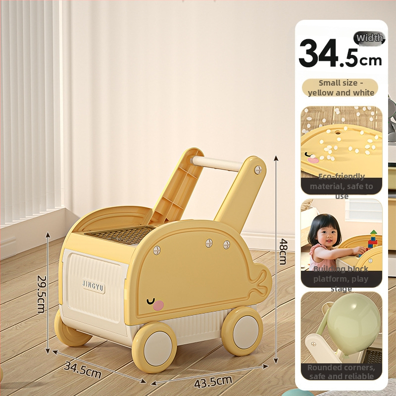 Detské chodítko s úložnou krabicou - PP plast, 40–50 L objem, kolieska, veko otváracie (8501 Walker)