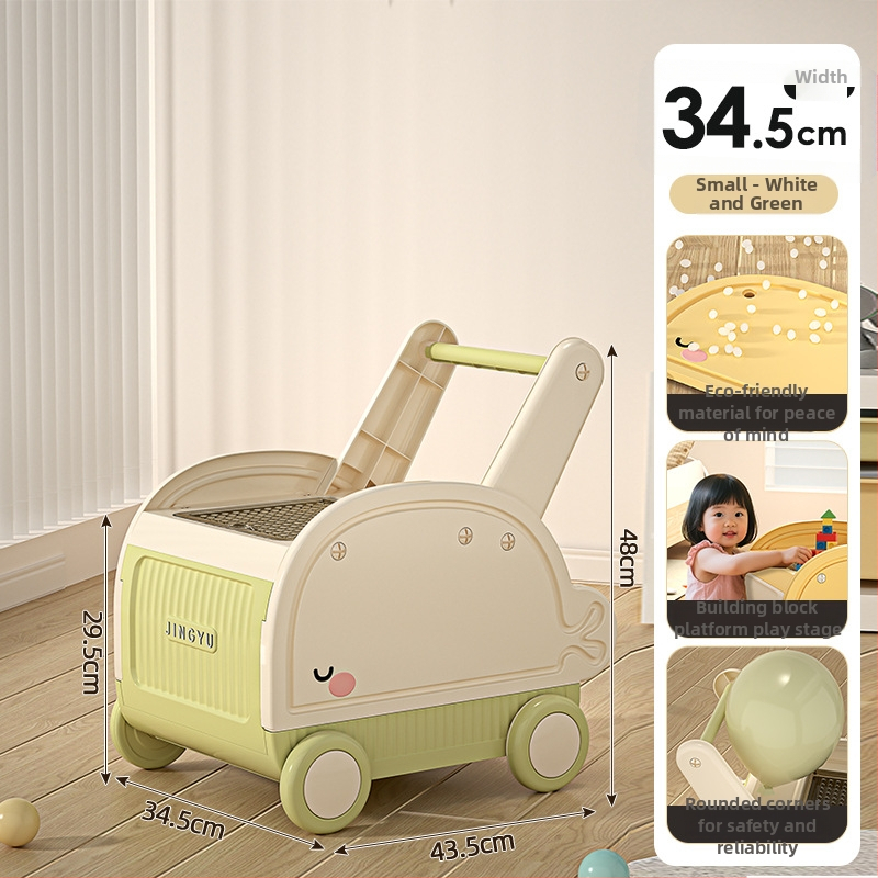 Detské chodítko s úložnou krabicou - PP plast, 40–50 L objem, kolieska, veko otváracie (8501 Walker)