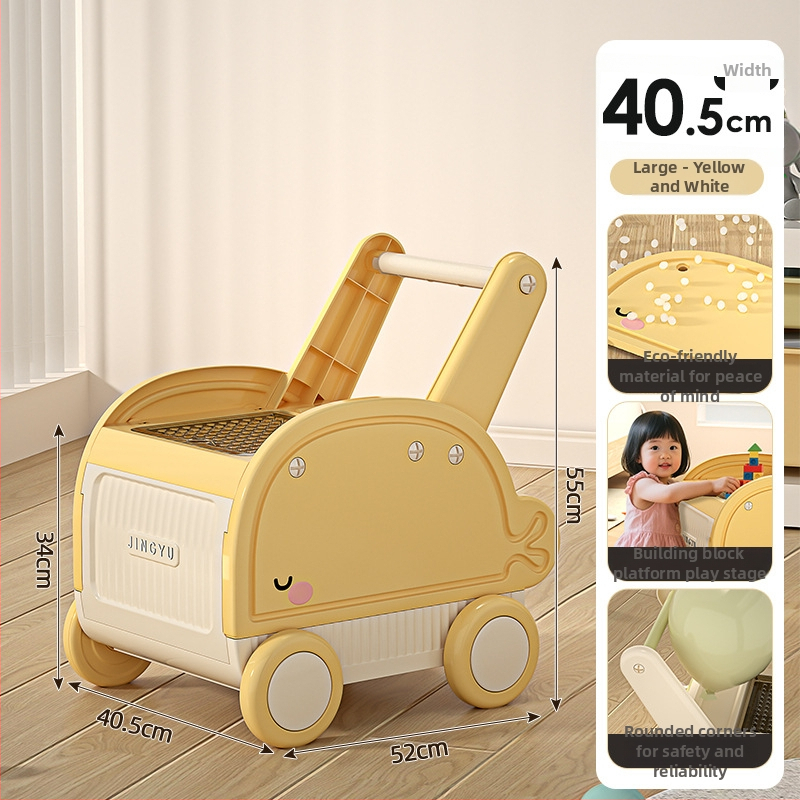 Detské chodítko s úložnou krabicou - PP plast, 40–50 L objem, kolieska, veko otváracie (8501 Walker)