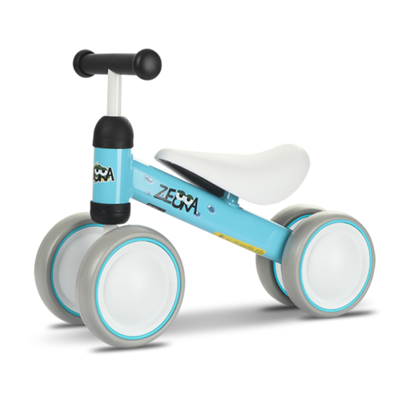 Detský štvorkolesový vyvažovací vozík pre deti 0–3 rokov, kovová konštrukcia, ťahacia oporná hračka, rozvíja koordináciu ruka-oko