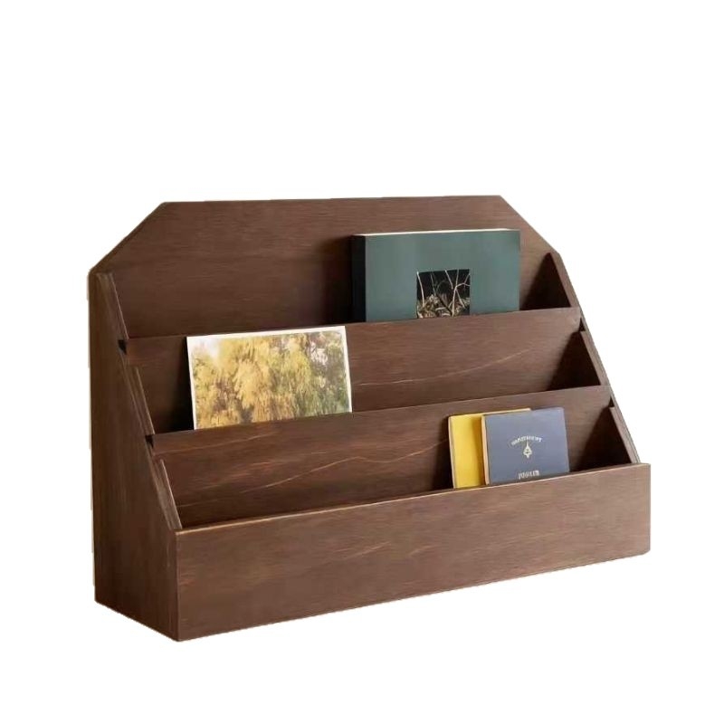 Drevený stolný úložný box s tromi priehradkami, moderný minimalistický štýl, model MS-9235