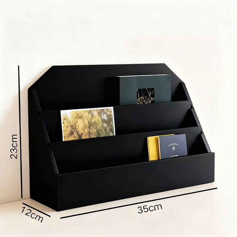 Drevený stolný úložný box s tromi priehradkami, moderný minimalistický štýl, model MS-9235