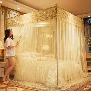 Sieť proti komárom v palácovom štýle, trojdverová stojacia sieť, polyesterová tkanina, rám z nehrdzavejúcej ocele