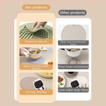 Silikónová tepelnoizolačná podložka na stôl, okrúhla, pre hrniec a tanier