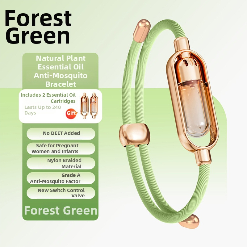 Náramok proti komárom, na báze esenciálneho oleja, Prenosný, pokrytie 21–30 m², vymeniteľná komora s olejom