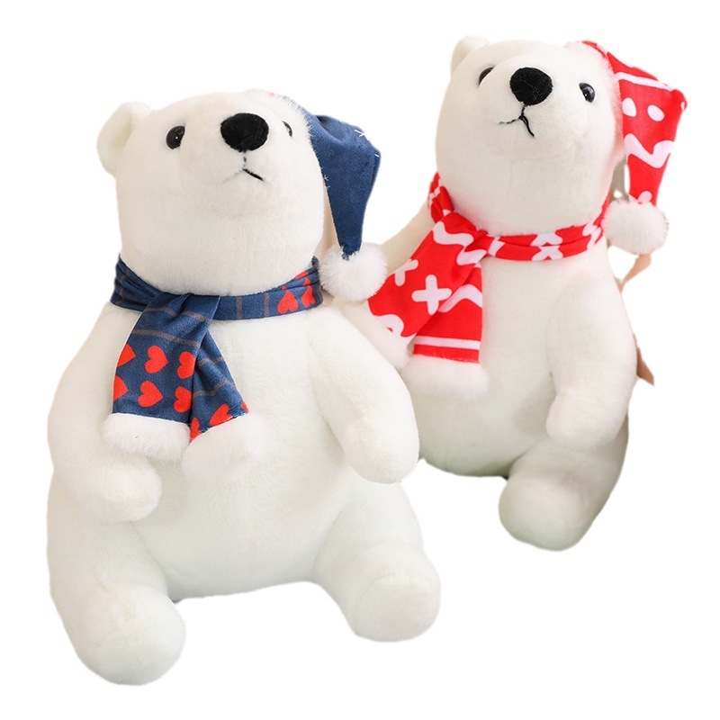 Polárna medve plyšová hračka – ultra mäkký krátky plüss, výplň PP bavlna, model zviera, pre mládež 15–35