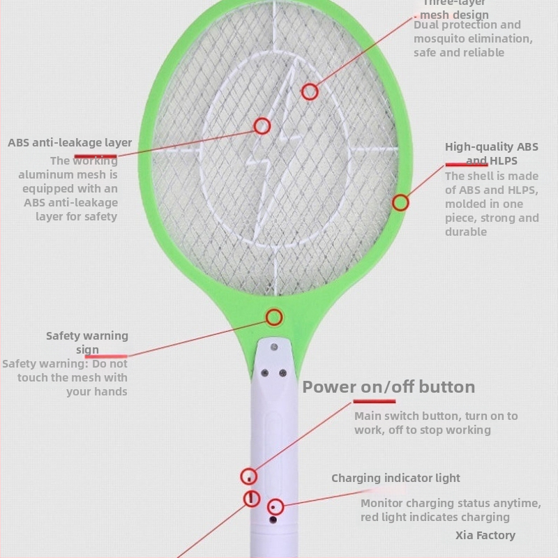 Elektrický odpudzovač komárov – (pokrytie 11–20 m²; sieť Ni-Zn-Železo; ABS plášť; doba nabíjania 1 h; výdrž batérie >12 h)