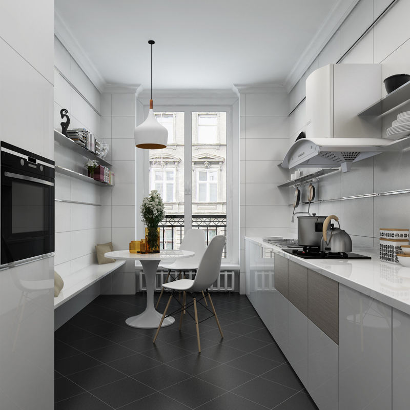 Glazúrovaná dlažba I-tvaru do kuchyne a kúpeľne, moderný minimalizmus, vodotesná, vysoká odolnosť voči opotrebeniu, nasiakavosť vody 6%