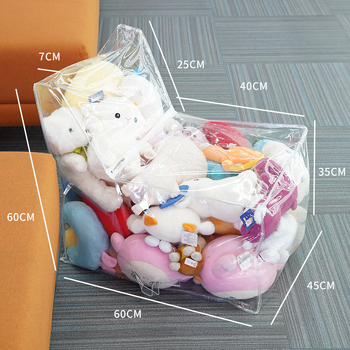 Priehľadná PVC stolička na skladovanie plyšových hračiek – D022 od Wu Chuang, nepremokavá taška pre bábiky, vlastná tlač loga, vlastné spracovanie