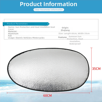 Loving podložka na ochranu sedadla pre elektrické autá a motocykle — ochrana proti slnku, tepelná izolácia, prachotesnosť, reflexná hliníková fólia