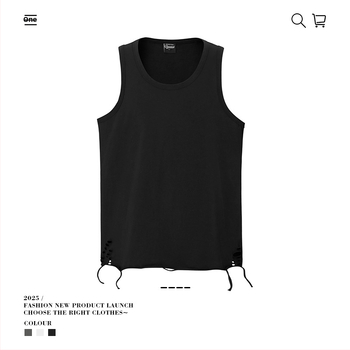 Van Kaxi bavlnená vesta, Street Tide štýl, voľný strih, 100% bavlna, rovný lem