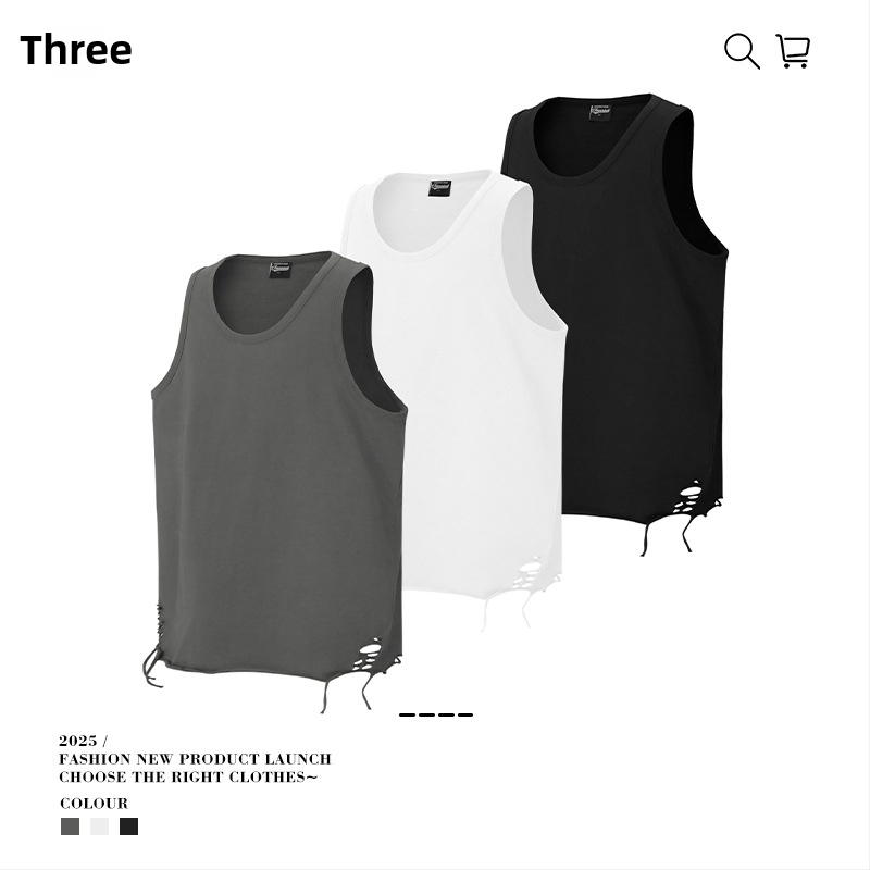 Van Kaxi bavlnená vesta, Street Tide štýl, voľný strih, 100% bavlna, rovný lem