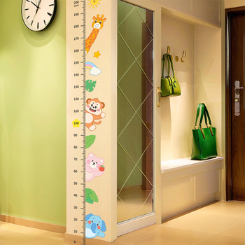 Stiker de perete pentru măsurarea înălțimii — transparent PVC, AS6988, 1 bucată, stil cartoon, design Flat Wall Sticker
