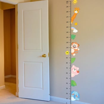 Stiker de perete pentru măsurarea înălțimii — transparent PVC, AS6988, 1 bucată, stil cartoon, design Flat Wall Sticker