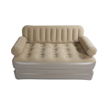 Nafukovací kempingový gauč s vysokým operadlom, flocking + PVC, hmotnosť 5,2 kg, pre dospelých