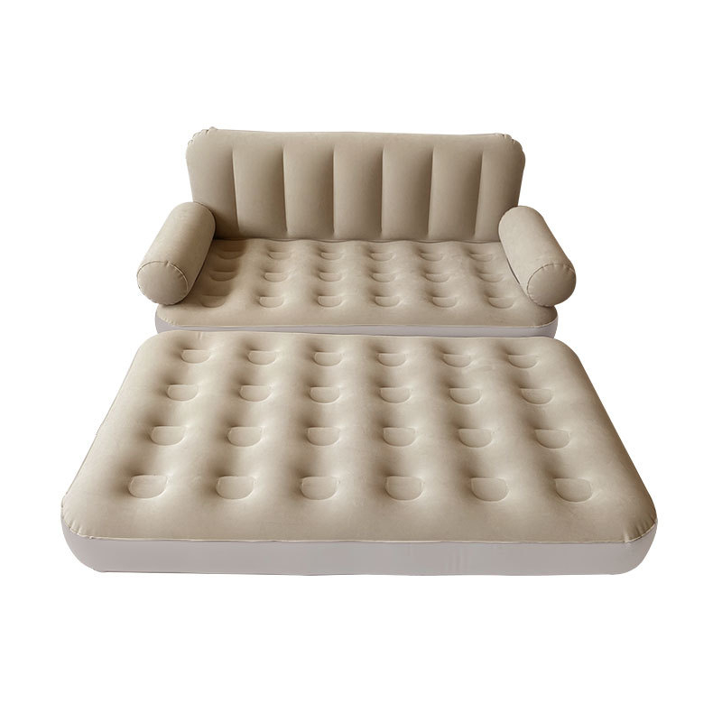 Nafukovací kempingový gauč s vysokým operadlom, flocking + PVC, hmotnosť 5,2 kg, pre dospelých