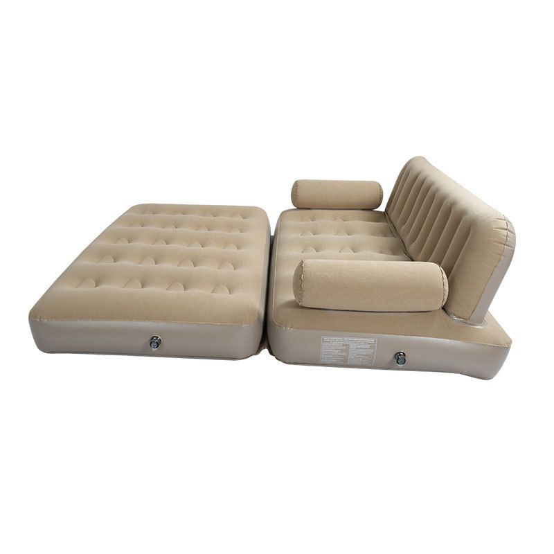 Nafukovací kempingový gauč s vysokým operadlom, flocking + PVC, hmotnosť 5,2 kg, pre dospelých