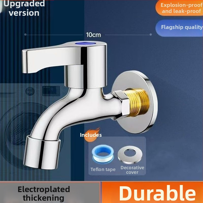 Prívodný kohútik k práčke s keramickým diskovým ventilom, mosadzné telo, chrómovaný povrch, jednoručný, CE certifikovaný