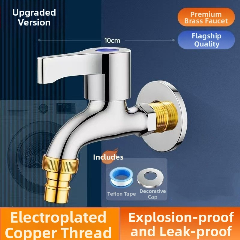 Prívodný kohútik k práčke s keramickým diskovým ventilom, mosadzné telo, chrómovaný povrch, jednoručný, CE certifikovaný
