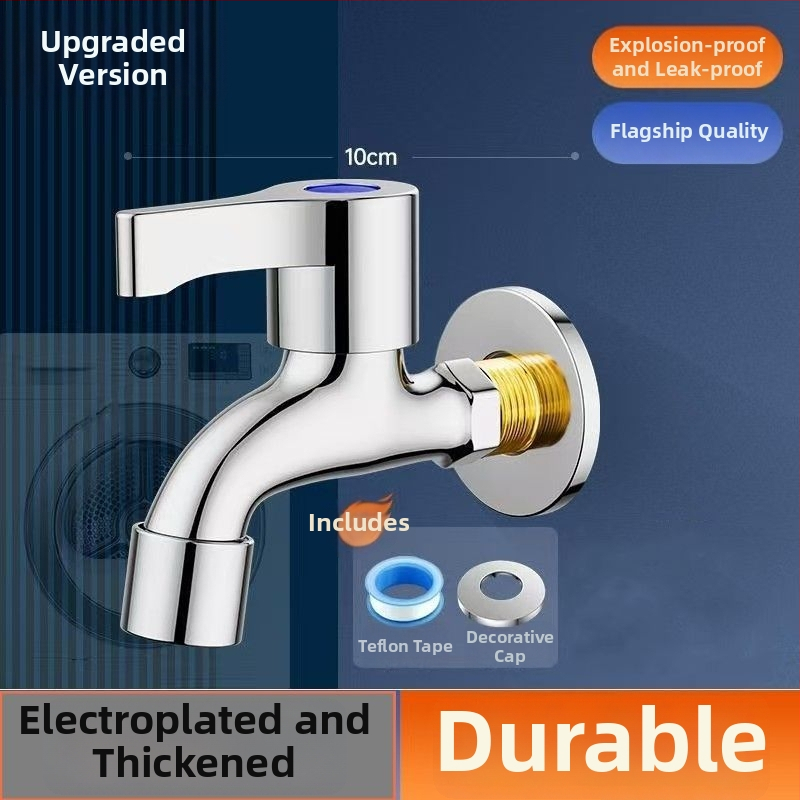 Prívodný kohútik k práčke s keramickým diskovým ventilom, mosadzné telo, chrómovaný povrch, jednoručný, CE certifikovaný
