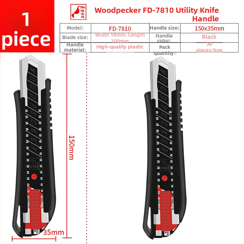 Umelecký nôž FD-09A, čepeľ 18 mm, výmena čepele tlačnou tyčou, vysúvacia čepeľ, pojme 1 čepeľ, séria Art Knife