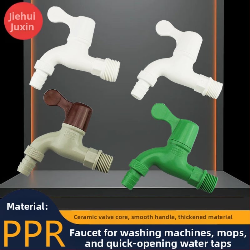 Ventil na práčku, PPR, keramický ventil s jadrom, závit 20 mm, studená voda, rýchle otvorenie
