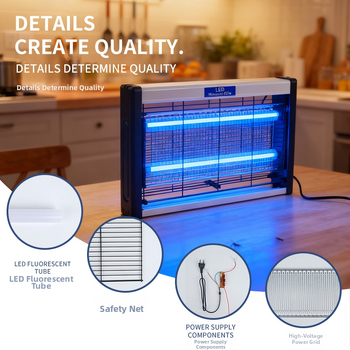 Vnútorná LED lampa na hubenie komárov – priťahovanie svetelnými vlnami a elektrický šok, pokrytie 10–100㎡