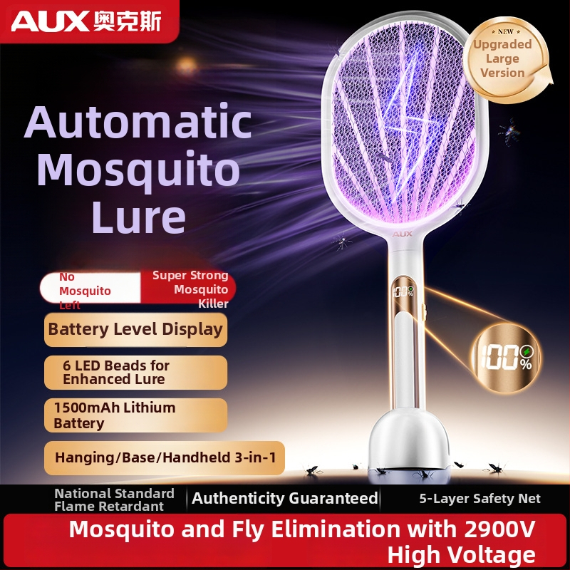 2-v-1 Elektrická pasca na komáre s lampou a inteligentným digitálnym displejom (Vstavaná batéria 1001–1600 mAh; LED nástraha; pokrytie až 61 m²; doba nabíjania 1–3 hod.)